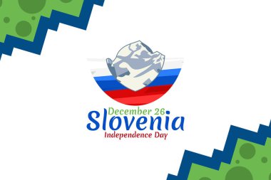 26 Aralık, Slovenya vektör illüstrasyonunun bağımsızlık günü. Tebrik kartı, poster ve afiş için uygun.