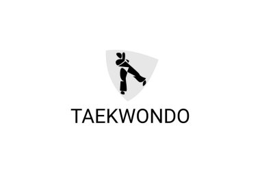 Tekvando sporu vektör çizgisi simgesi. Sporcu, dövüş duruşu. spor resimleme.