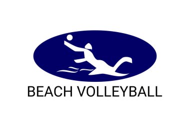 Plaj voleybol sporu vektör çizgisi ikonu. Plaj voleybolu oynayan bir atlet. spor pictogram, vektör illüstrasyonu.