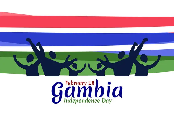 Fevereiro Ilustração Vetorial Dia Independência Gâmbia Adequado Para Cartão Saudação Ilustração De Stock