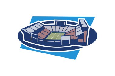 Basit bir Amerikan futbol stadyumu ikonu, spor ikonu, düz, futbol stadyumu ikonu. vektör illüstrasyonu.