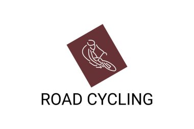 Yol bisikleti sporu vektör çizgisi simgesi. Road Cycling 'in motorlu sporcusu. İmzala. spor resimleme