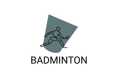 Badminton spor vektör çizgisi simgesi. spor pictogram, vektör illüstrasyonu.