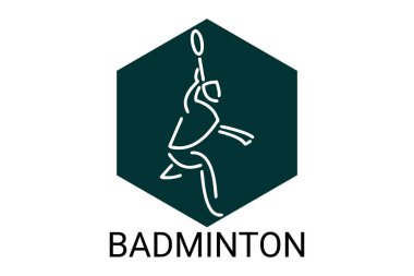 Badminton spor vektör çizgisi simgesi. spor pictogram, vektör illüstrasyonu.