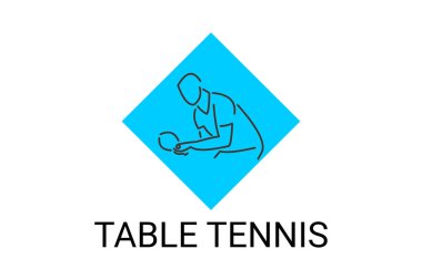 masa tenisi sporu vektör çizgisi simgesi. Masa tenisi oynamak. spor pictogram, vektör illüstrasyonu.