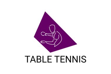masa tenisi sporu vektör çizgisi simgesi. Masa tenisi oynamak. spor pictogram, vektör illüstrasyonu.
