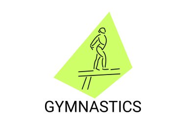 gymnastic sport vector line icon. practice gymnastic. sport pictogram, vector illustration.