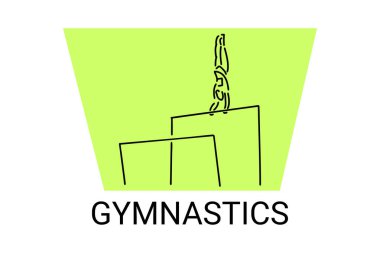 gymnastic sport vector line icon. practice gymnastic. sport pictogram, vector illustration.