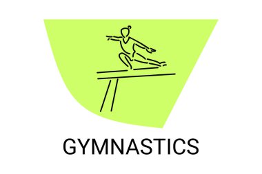 gymnastic sport vector line icon. practice gymnastic. sport pictogram, vector illustration.