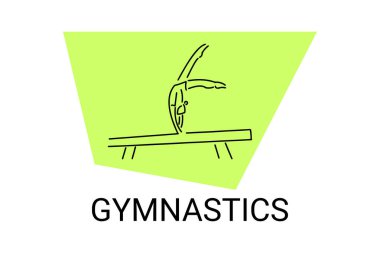 gymnastic sport vector line icon. practice gymnastic. sport pictogram, vector illustration.