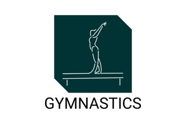 gymnastic sport vector line icon. practice gymnastic. sport pictogram, vector illustration.
