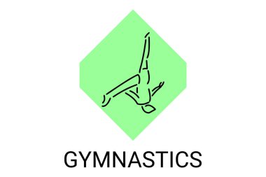 gymnastic sport vector line icon. practice gymnastic. sport pictogram, vector illustration.
