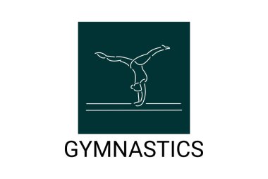 gymnastic sport vector line icon. practice gymnastic. sport pictogram, vector illustration.