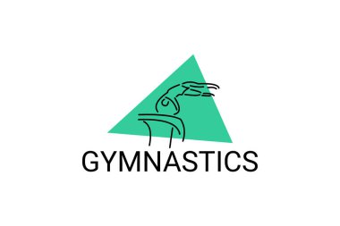 gymnastic sport vector line icon. practice gymnastic. sport pictogram, vector illustration.