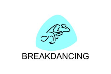 Break dans vektör çizgisi simgesi. Dans, break dans duruşu. spor dansı resimli çizim.