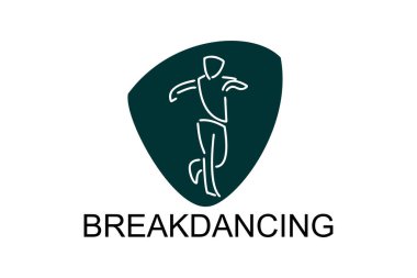 Break dans vektör çizgisi simgesi. Dans, break dans duruşu. spor dansı resimli çizim.