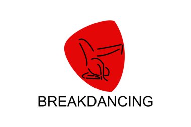 Break dans vektör çizgisi simgesi. Dans, break dans duruşu. spor dansı resimli çizim.
