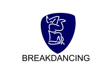 Break dans vektör çizgisi simgesi. Dans, break dans duruşu. spor dansı resimli çizim.