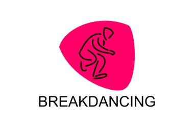 Break dans vektör çizgisi simgesi. Dans, break dans duruşu. spor dansı resimli çizim.