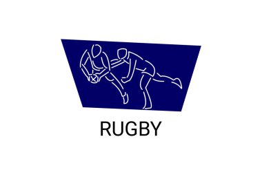 Rugby spor vektörü basit bir simge. Ragbi oynuyorum. spor pictogram, vektör illüstrasyonu.