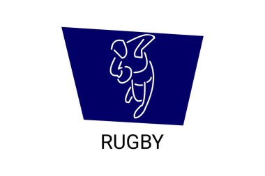 Rugby spor vektörü basit bir simge. Ragbi oynuyorum. spor pictogram, vektör illüstrasyonu.