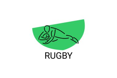 Rugby spor vektörü basit bir simge. Ragbi oynuyorum. spor pictogram, vektör illüstrasyonu.