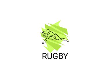 Rugby spor vektörü basit bir simge. Ragbi oynuyorum. spor pictogram, vektör illüstrasyonu.