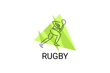 Rugby spor vektörü basit bir simge. Ragbi oynuyorum. spor pictogram, vektör illüstrasyonu.