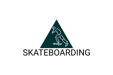 Kaykay vektör çizgisi simgesi. Kaykay oynuyordum. Ekstrem spor resimleme.