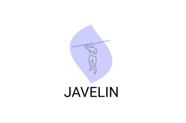 Javelin throw sport vector line icon. Javelin throw stance. sport pictogram, vector illustration.