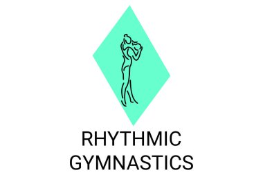 Ritmik jimnastik spor vektör çizgisi ikonu. Jimnastik yap. spor pictogram, vektör illüstrasyonu.