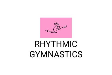 Ritmik jimnastik spor vektör çizgisi ikonu. Jimnastik yap. spor pictogram, vektör illüstrasyonu.