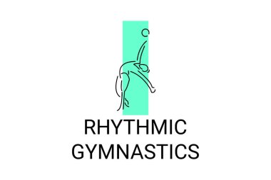 Ritmik jimnastik spor vektör çizgisi ikonu. Jimnastik yap. spor pictogram, vektör illüstrasyonu.