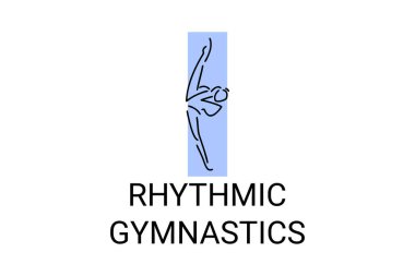 Ritmik jimnastik spor vektör çizgisi ikonu. Jimnastik yap. spor pictogram, vektör illüstrasyonu.