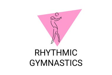 Ritmik jimnastik spor vektör çizgisi ikonu. Jimnastik yap. spor pictogram, vektör illüstrasyonu.