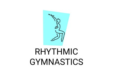 Ritmik jimnastik spor vektör çizgisi ikonu. Jimnastik yap. spor pictogram, vektör illüstrasyonu.