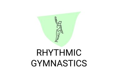Ritmik jimnastik spor vektör çizgisi ikonu. Jimnastik yap. spor pictogram, vektör illüstrasyonu.