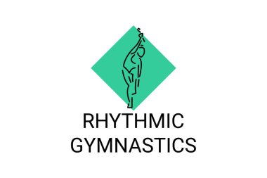 Ritmik jimnastik spor vektör çizgisi ikonu. Jimnastik yap. spor pictogram, vektör illüstrasyonu.