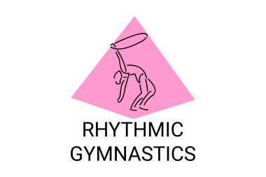 Ritmik jimnastik spor vektör çizgisi ikonu. Jimnastik yap. spor pictogram, vektör illüstrasyonu.