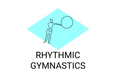 Ritmik jimnastik spor vektör çizgisi ikonu. Jimnastik yap. spor pictogram, vektör illüstrasyonu.