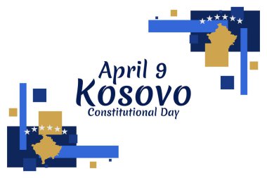 9 Nisan, Kosova Anayasa Günü 'nüz kutlu olsun. Tebrik kartı, poster ve afiş için uygun