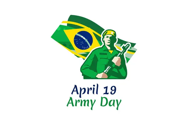 Stock vector April 19, Army Day of Brazil. vector illustration. Suitable for greeting card, poster and banner.