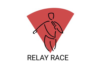 Relay race sport vector line icon. practice relay race. sport pictogram, vector illustration.