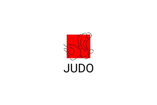 Icono Línea Vectores Judo Sport Deportista Posición Lucha Pictograma Deportivo — Vector de stock