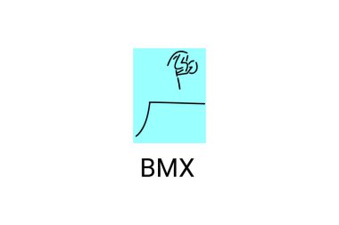 Bisiklet motokros veya BMX spor vektör çizgisi simgesi. spor pictogram, vektör illüstrasyonu.