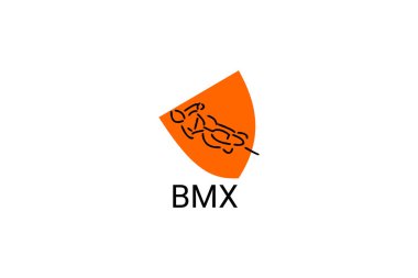 Bisiklet motokros veya BMX spor vektör çizgisi simgesi. spor pictogram, vektör illüstrasyonu.