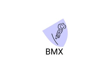 Bisiklet motokros veya BMX spor vektör çizgisi simgesi. spor pictogram, vektör illüstrasyonu.