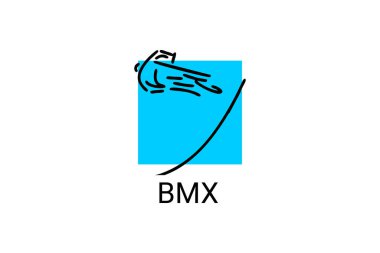 Bisiklet motokros veya BMX spor vektör çizgisi simgesi. spor pictogram, vektör illüstrasyonu.