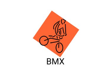 Bisiklet motokros veya BMX spor vektör çizgisi simgesi. spor pictogram, vektör illüstrasyonu.