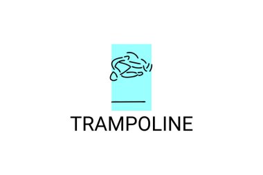 Trambolin sporu vektör çizgisi simgesi. Trambolin alıştırması. spor pictogram, vektör illüstrasyonu.